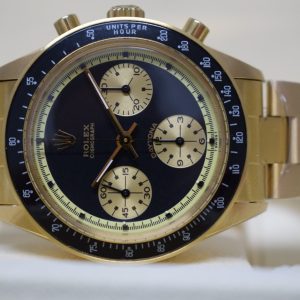 Rolex replica daytona vintage paul newman ref. 6241 black dial yellow gold