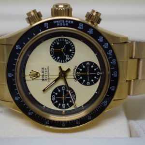 Rolex replica daytona vintage paul newman ref. 6245 white dial yellow gold