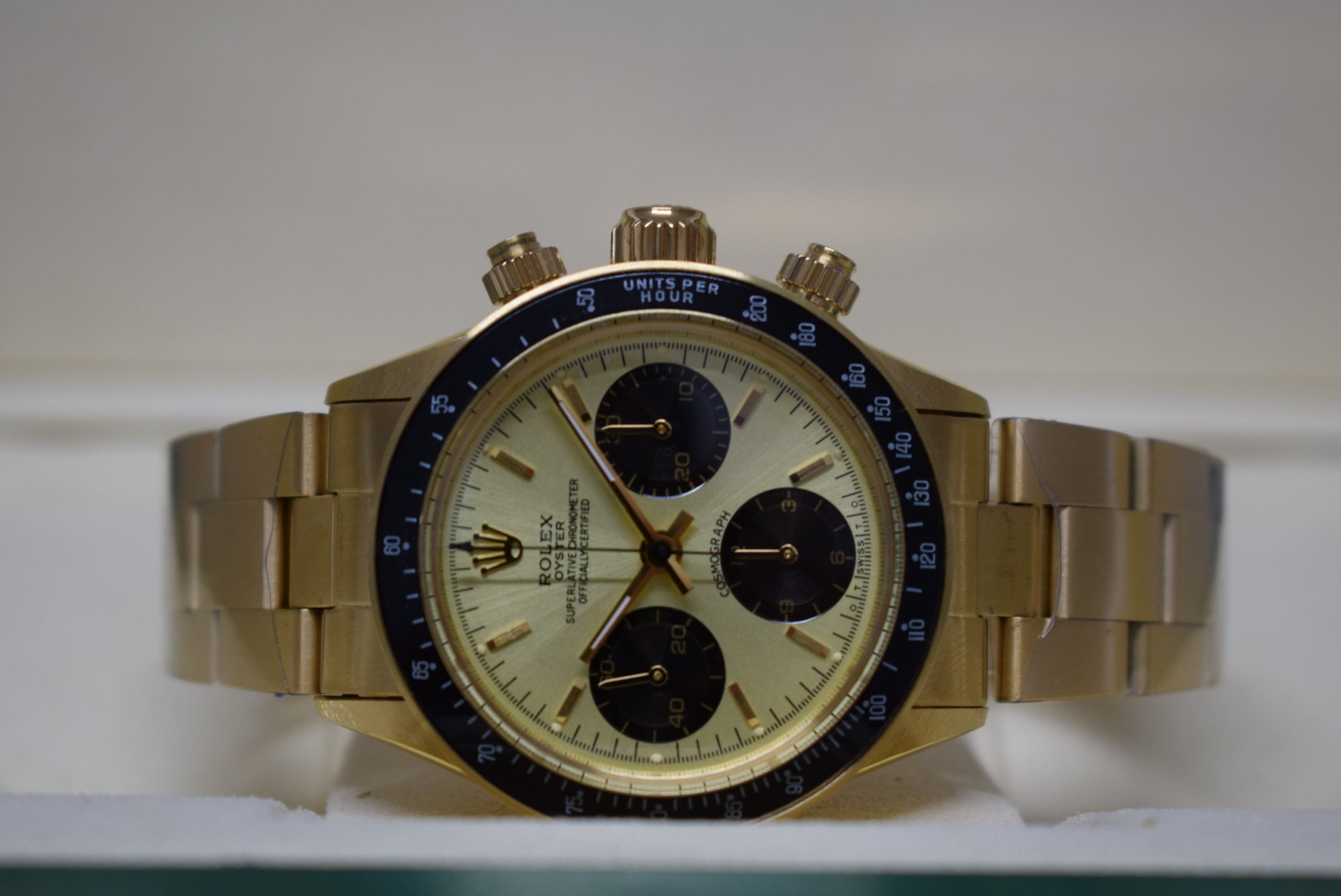 Rolex replica daytona vintage paul newman ref. 6263 oro giallo champagne dial - immagine 2