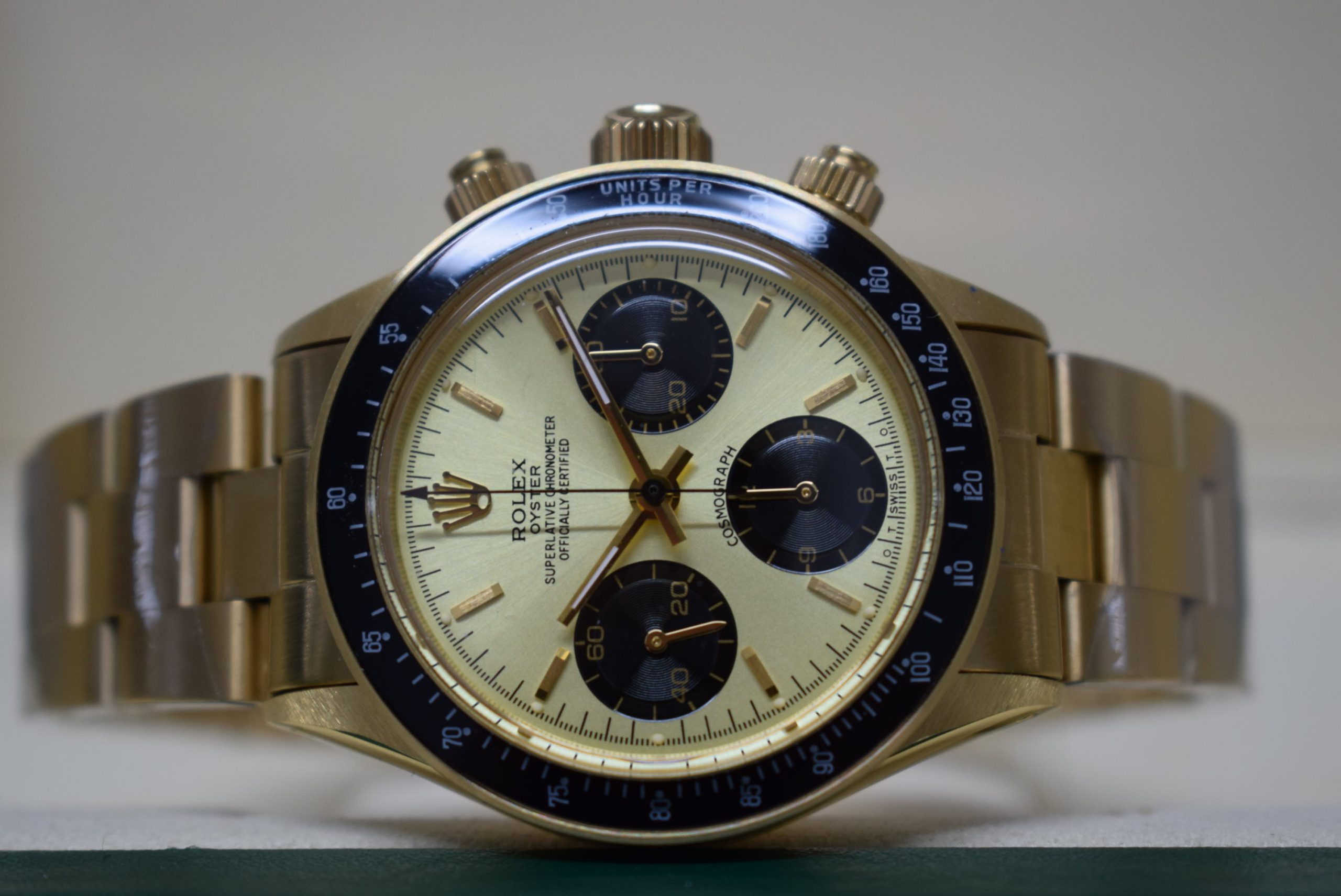 Rolex replica daytona vintage paul newman ref. 6263 oro giallo champagne dial - immagine 7