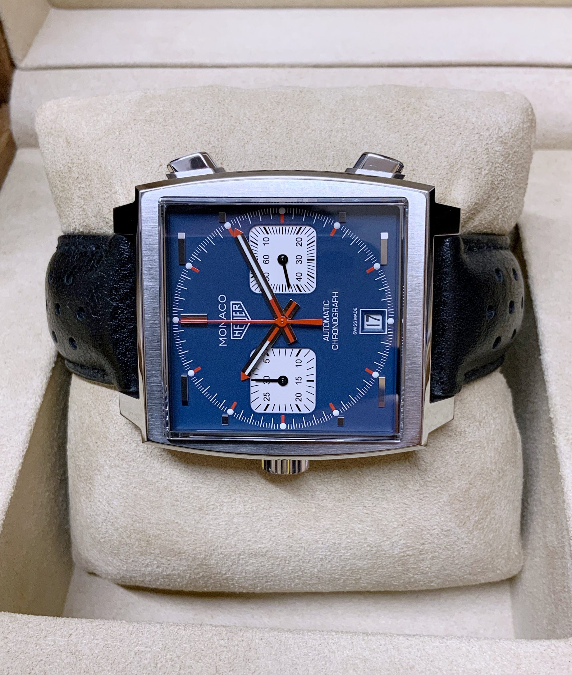 Tag Heuer Monaco replica CAW211P 39mm Blue Dial - immagine 4