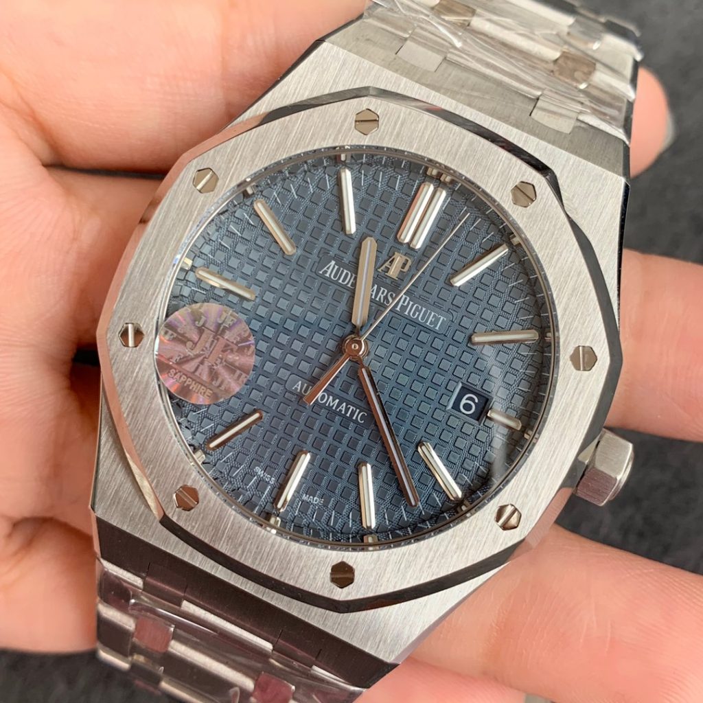 Audemars Piguet replica royal oak 15400 ST jumbo blue dial clone movement - immagine 3