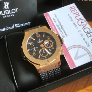Hublot big bang replica rose gold strip rubber orologio replica imitazione