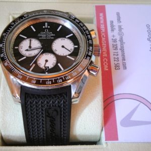 Omega replica speedmaster co-axial strip rubber racing black edition orologio replica imitazione