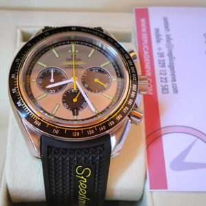 Omega replica speedmaster co-axial strip rubber racing yellow edition orologio replica imitazione