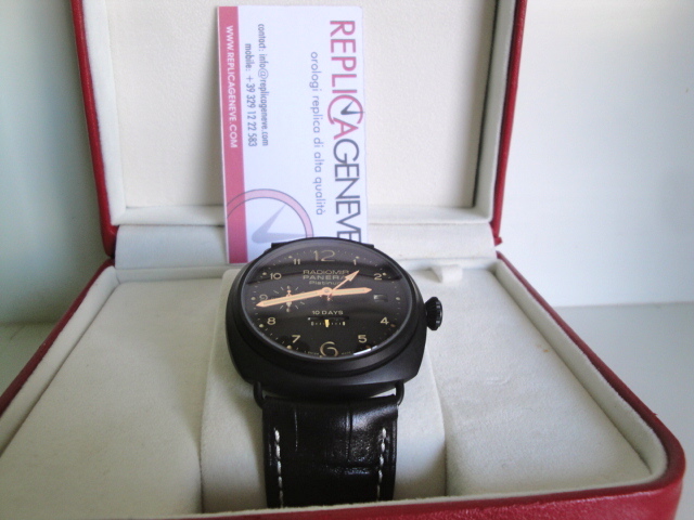 Officine Panerai replica radiomir titanium 10 days pvd strip leather orologio replica imitazione - immagine 4