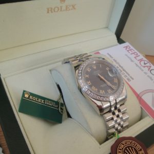 rolex replica datejust full brillantini blue dial roman