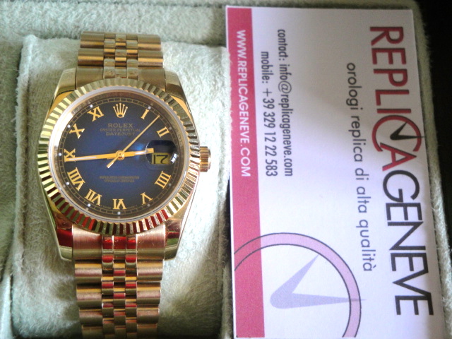 rolex replica datejust oyster blue dial gold yellow brillantini