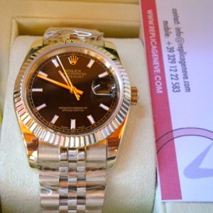 rolex replica datejust oro giallo black dial index