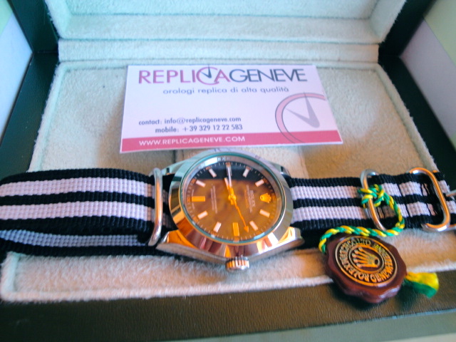 Rolex replica cordura strip milgauss bi-color orologio replica copia imitazione - immagine 2