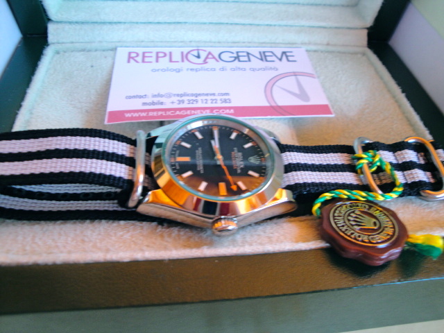 Rolex replica cordura strip milgauss bi-color orologio replica copia imitazione - immagine 3