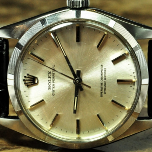 Rolex replica datejust vintage 1003 white nipple dial strip leather imitazione copia