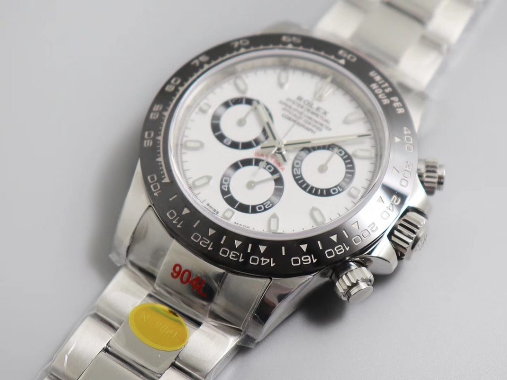 Rolex replica daytona 116500LN white ceramichon 4130 superclone movement - immagine 7