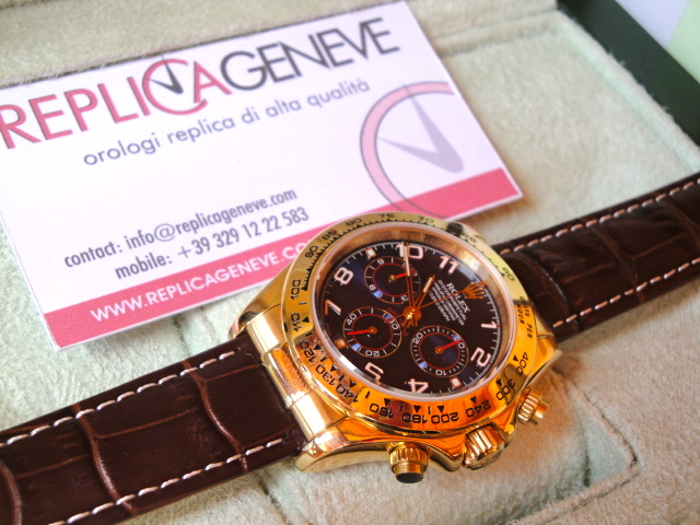 Rolex replica daytona oro sport 116509 vip strip leather orologio replica copia imitazione - immagine 2