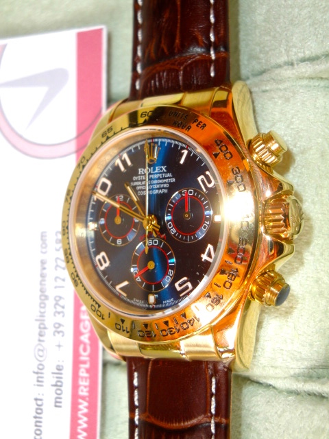 Rolex replica daytona oro sport 116509 vip strip leather orologio replica copia imitazione - immagine 3