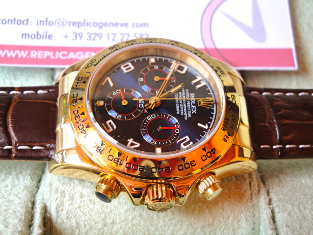 Rolex replica daytona oro sport 116509 vip strip leather orologio replica copia imitazione - immagine 4