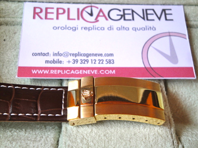 Rolex replica daytona oro sport 116509 vip strip leather orologio replica copia imitazione - immagine 5