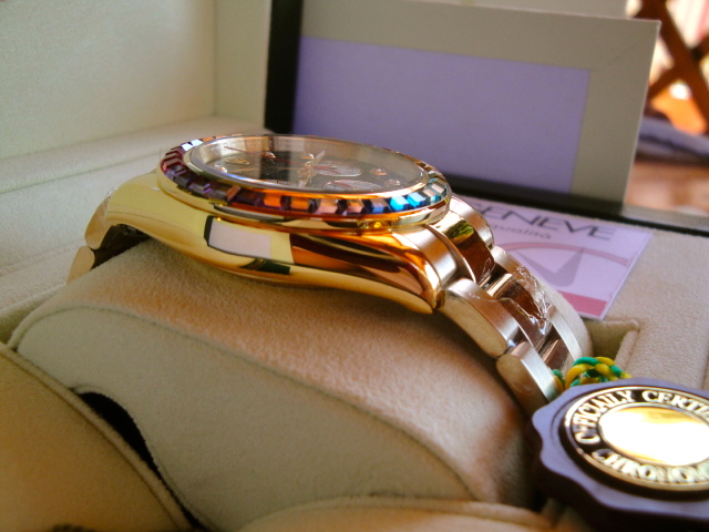 Rolex replica daytona rainbow oro giallo orologio replica copia - immagine 4