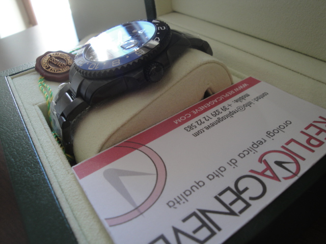 Rolex replica GMT master II ceramichon nero blue prohunter pvd ceramichon bezel orologio replica - immagine 4