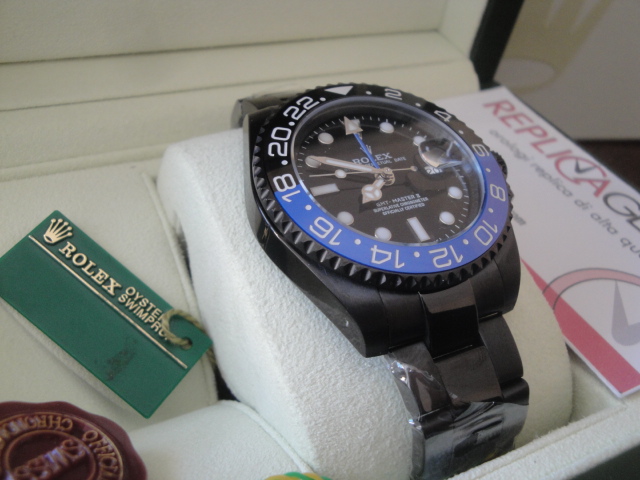Rolex replica GMT master II ceramichon nero blue prohunter pvd ceramichon bezel orologio replica - immagine 3