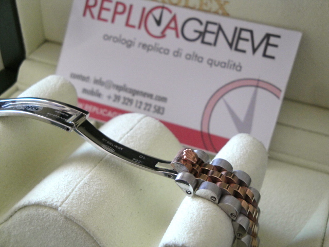 Rolex replica lady datejust acciaio rose gold argentee dial imitazione replica orologi - immagine 5