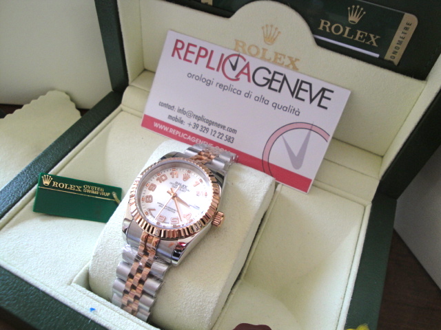 Rolex replica lady datejust acciaio rose gold argentee dial imitazione replica orologi
