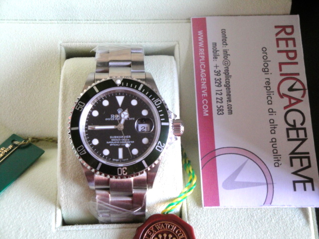 Rolex replica submariner data ghiera verde 50th anniversary orologio replica imitazione copia - immagine 5