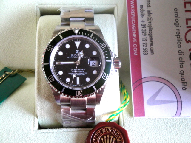 Rolex replica submariner data ghiera verde 50th anniversary orologio replica imitazione copia - immagine 4
