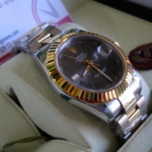 Rolex replica datejust acciaio oro 41mm ardesia roman green dial orologio replica copia imitazione