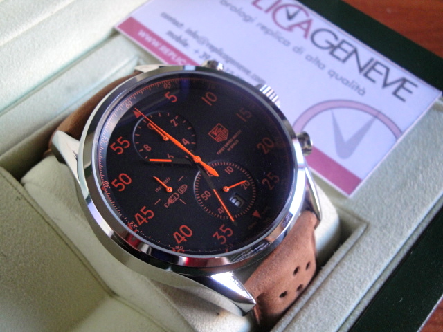 Tag-heuer replica vintage orange space-x the first watch in the space orologio replica copia imitazione