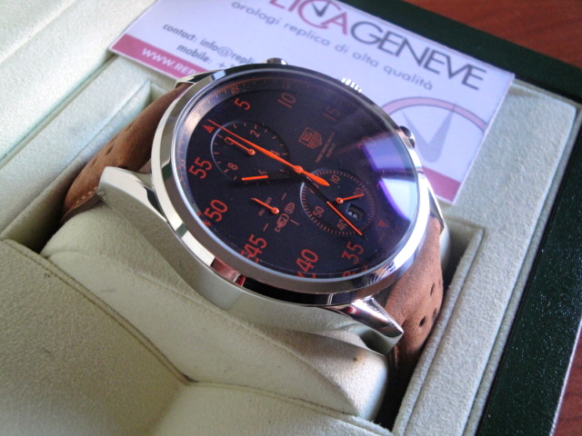 Tag-heuer replica vintage orange space-x the first watch in the space orologio replica copia imitazione - immagine 3