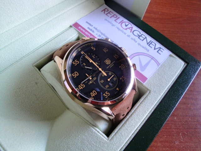 Tag-heuer replica vintage gold yellow space-x the first watch in the space orologio replica copia imitazione