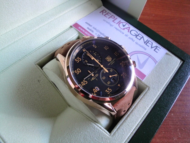 Tag-heuer replica vintage gold yellow space-x the first watch in the space orologio replica copia imitazione - immagine 3