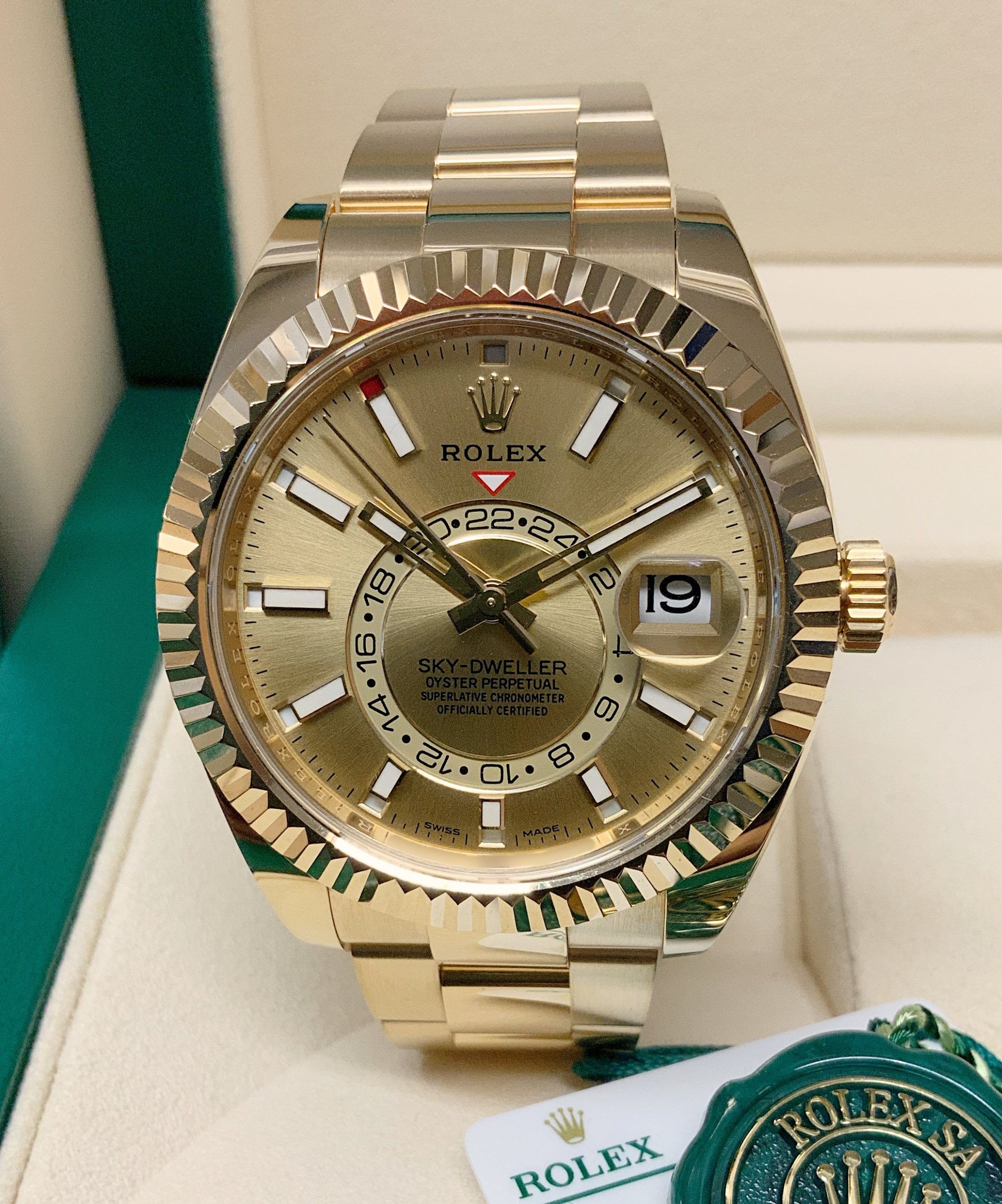 Rolex replica Sky-Dweller 326938 Yellow Gold